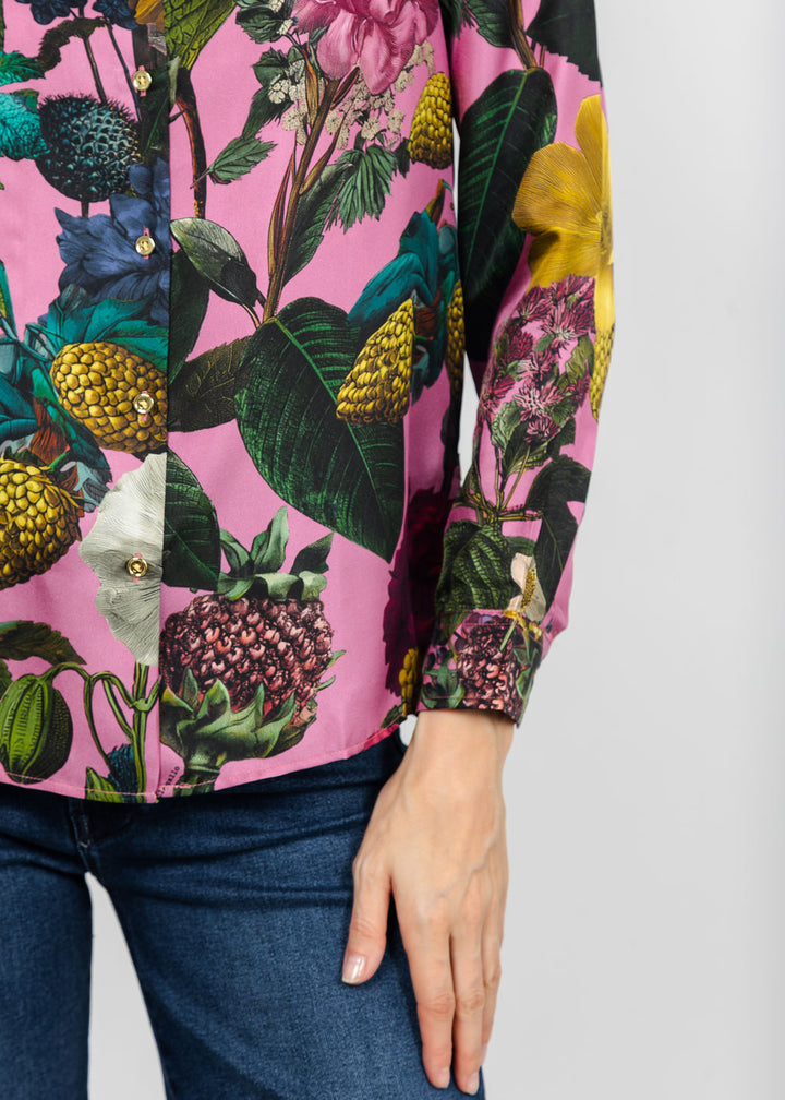 Vilagallo Moody Floral Blouse in Pink Multi available at Barbara Katz
