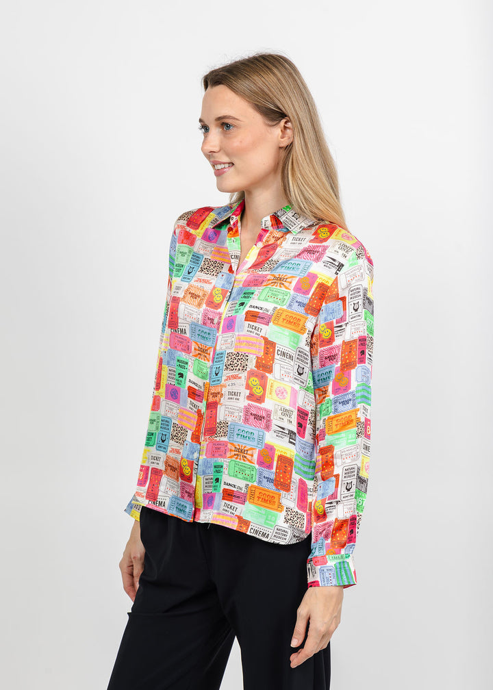 Vilagallo Movie Ticket Blouse - Multi available at Barbara Katz