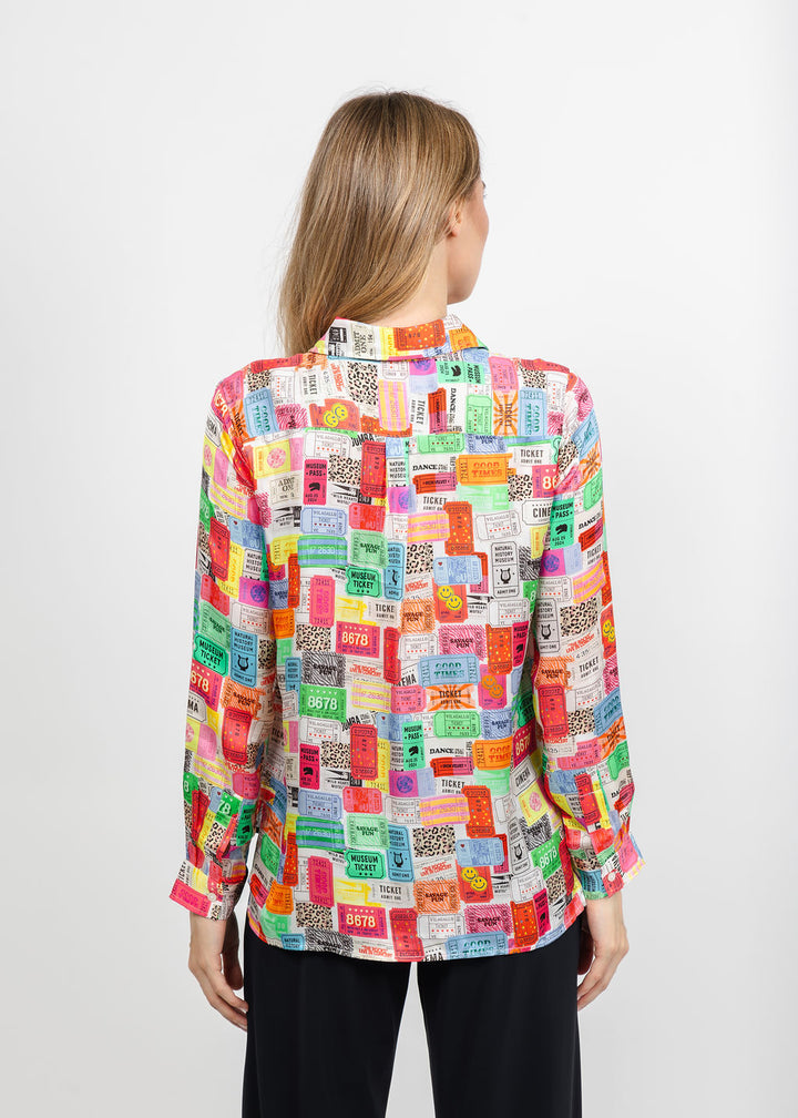Vilagallo Movie Ticket Blouse - Multi available at Barbara Katz