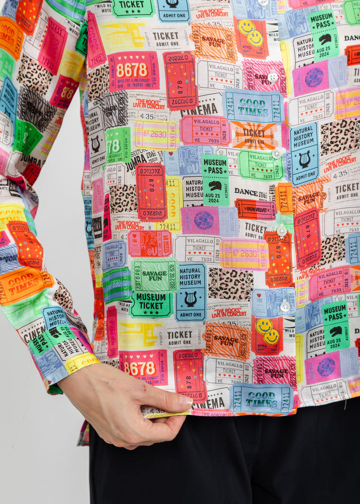 Vilagallo Movie Ticket Blouse - Multi available at Barbara Katz