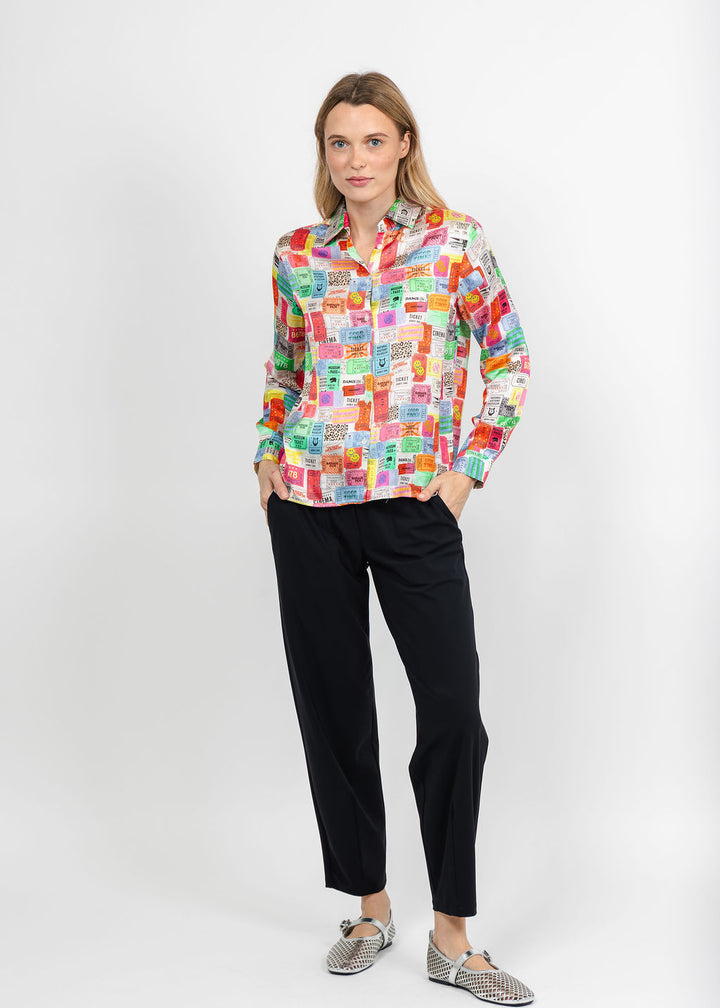 Vilagallo Movie Ticket Blouse - Multi available at Barbara Katz