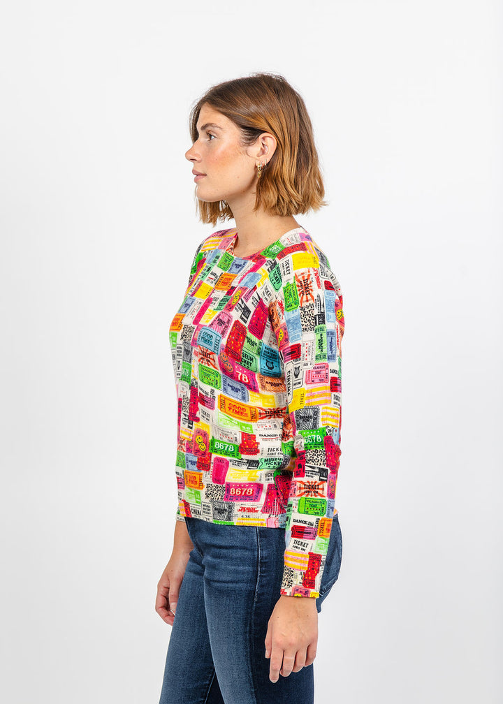 Vilagallo Movie Ticket Sweater - Multi available at Barbara Katz