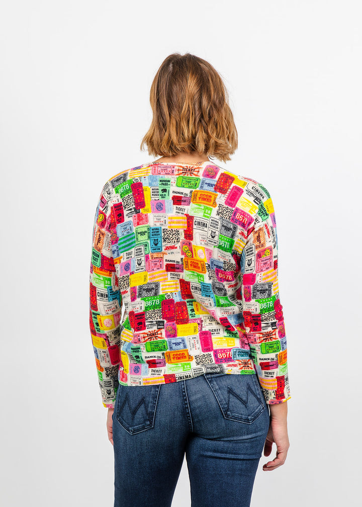 Vilagallo Movie Ticket Sweater - Multi available at Barbara Katz