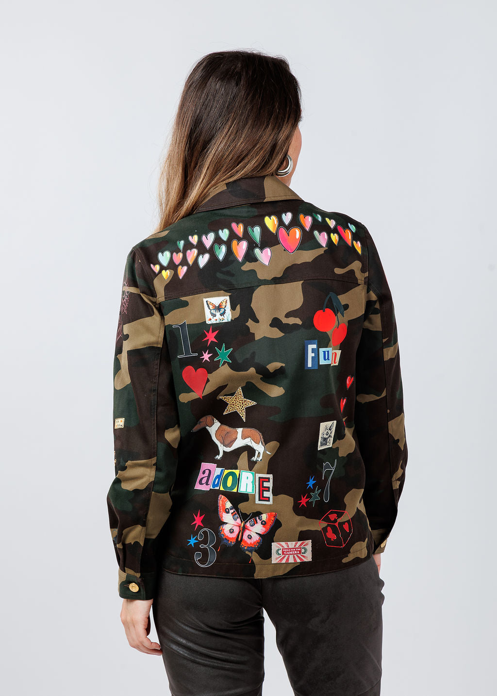Vilagallo Olivia Camo Jacket available at Barbara Katz