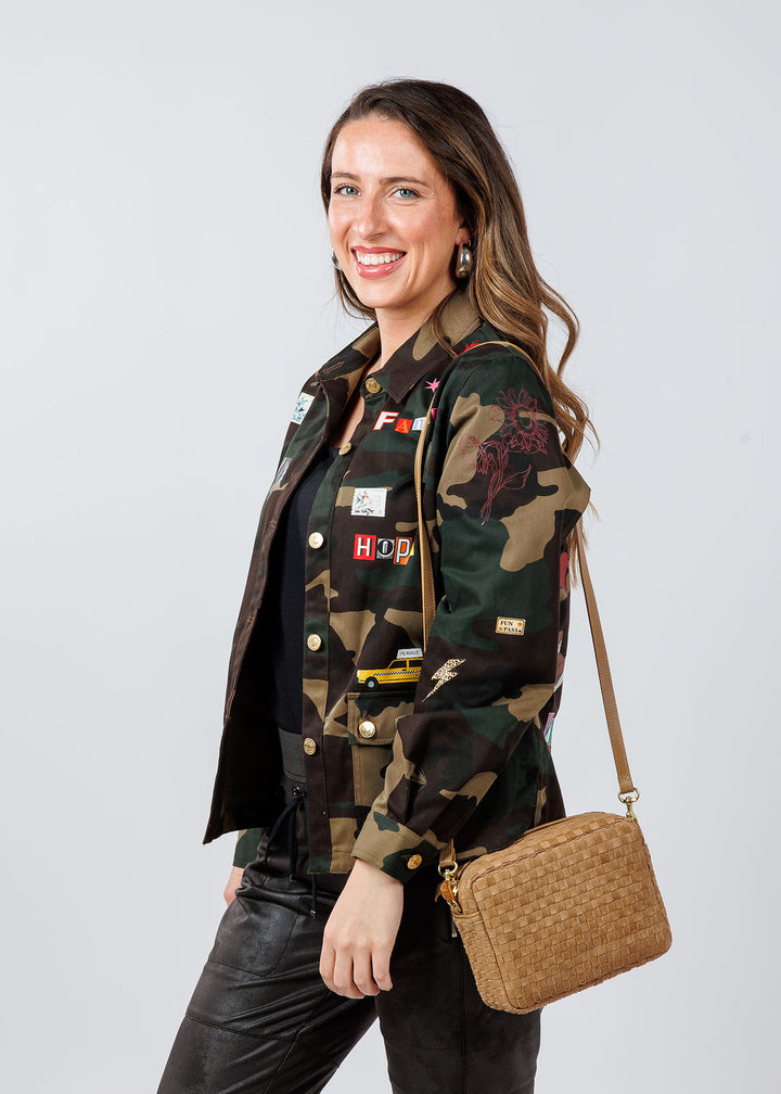 Vilagallo Olivia Camo Jacket available at Barbara Katz