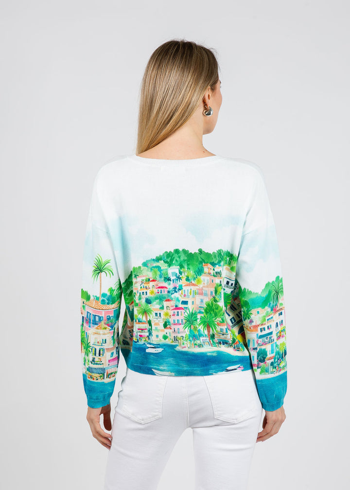 Vilagallo Puerto Banus V-Neck Sweater available at Barbara Katz