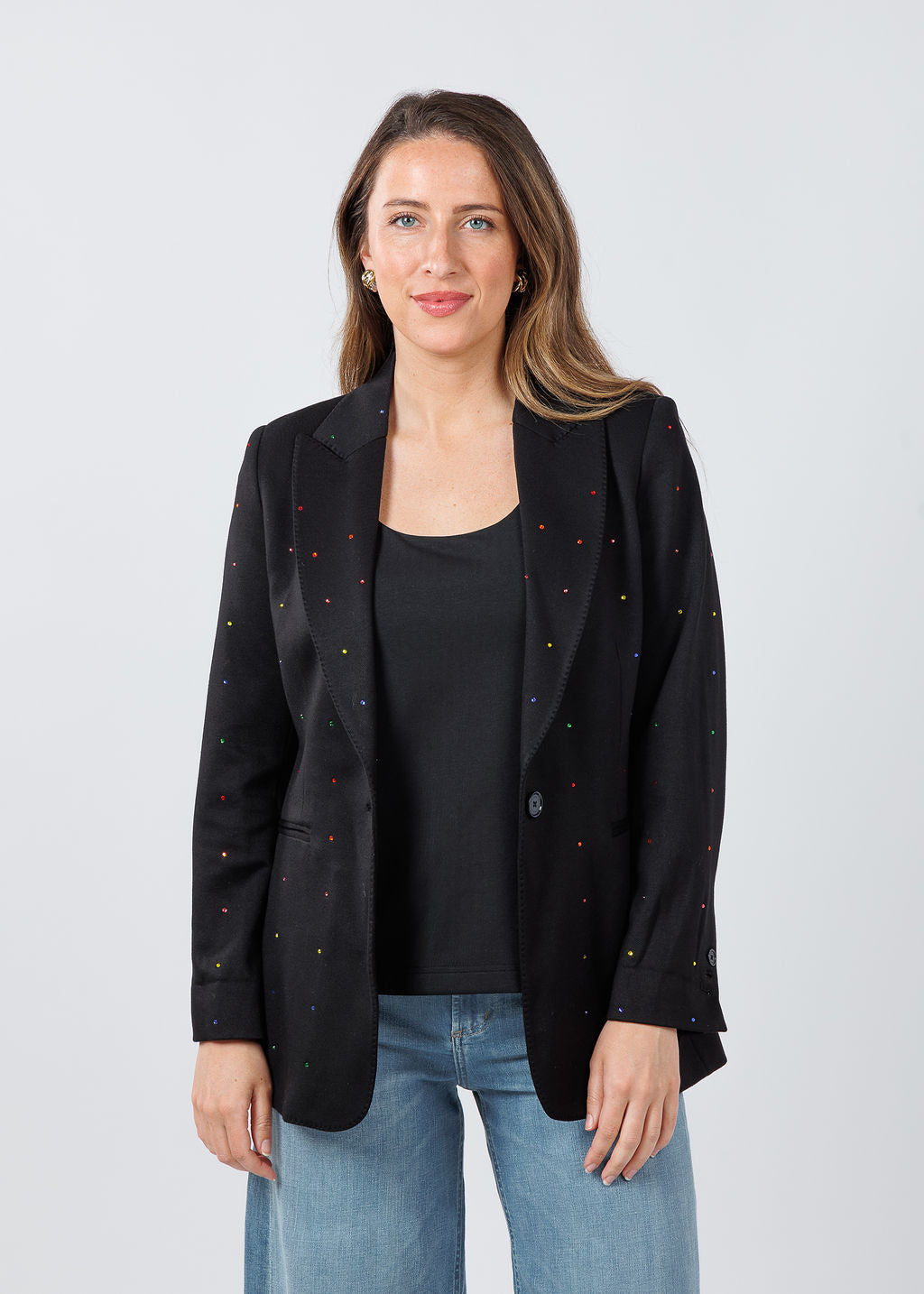 Vilagallo Sophia Sparkles Blazer in Black available at Barbara Katz