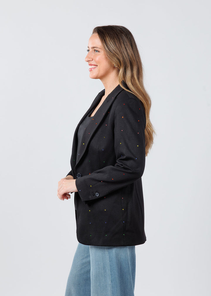 Vilagallo Sophia Sparkles Blazer in Black available at Barbara Katz