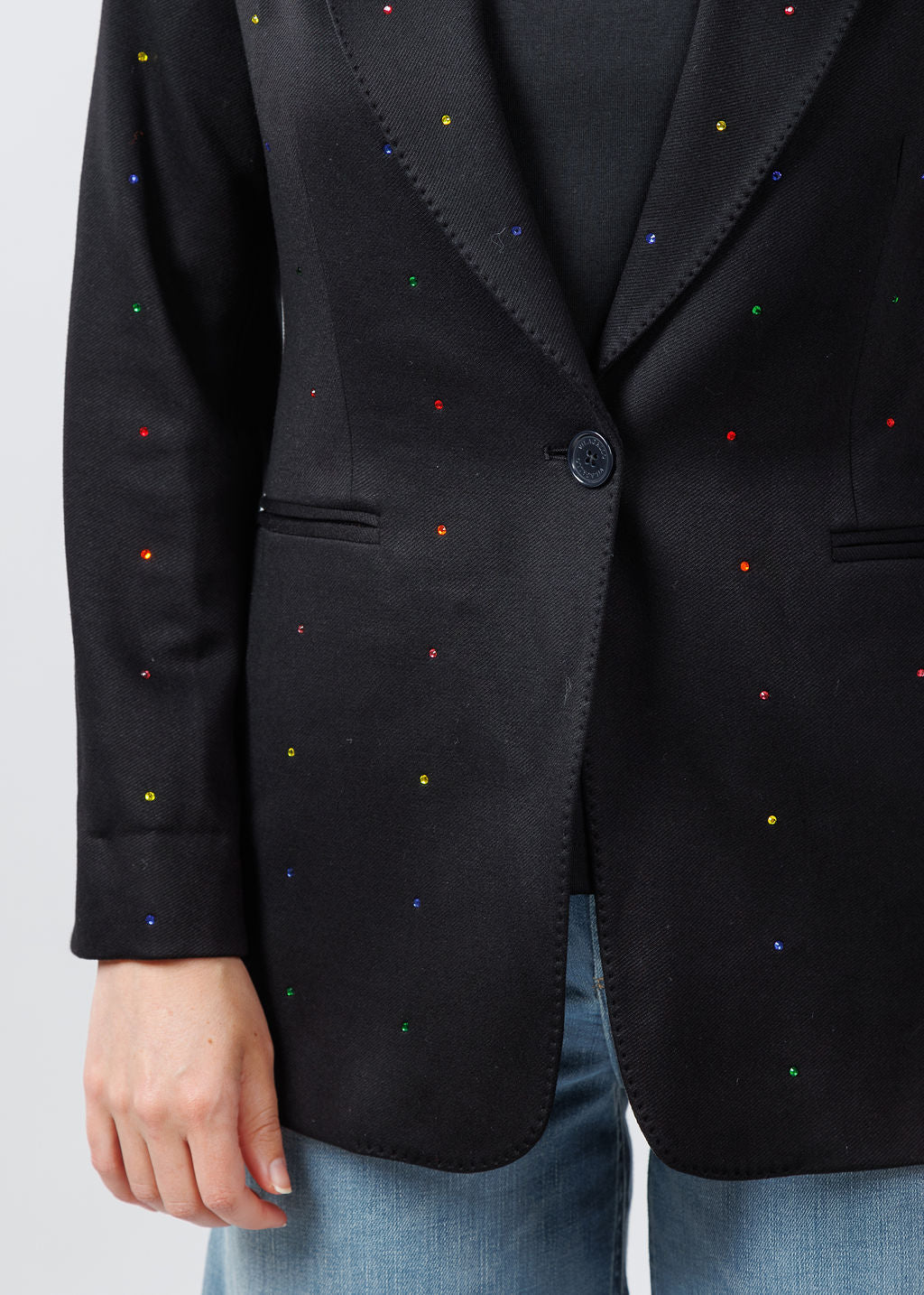 Vilagallo Sophia Sparkles Blazer in Black available at Barbara Katz