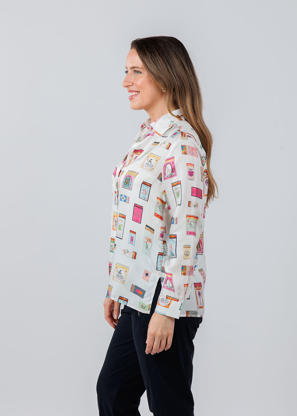Vilagallo Tea Cerilas Print Shirt available at Barbara Katz