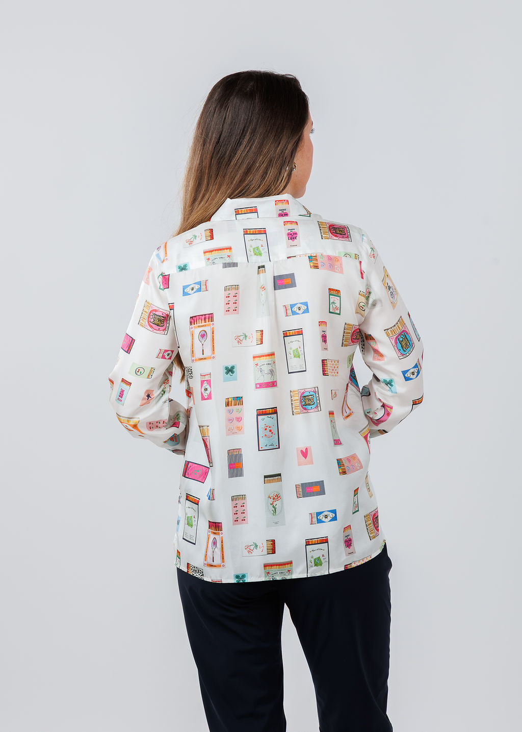 Vilagallo Tea Cerilas Print Silk Blouse available at Barbara Katz
