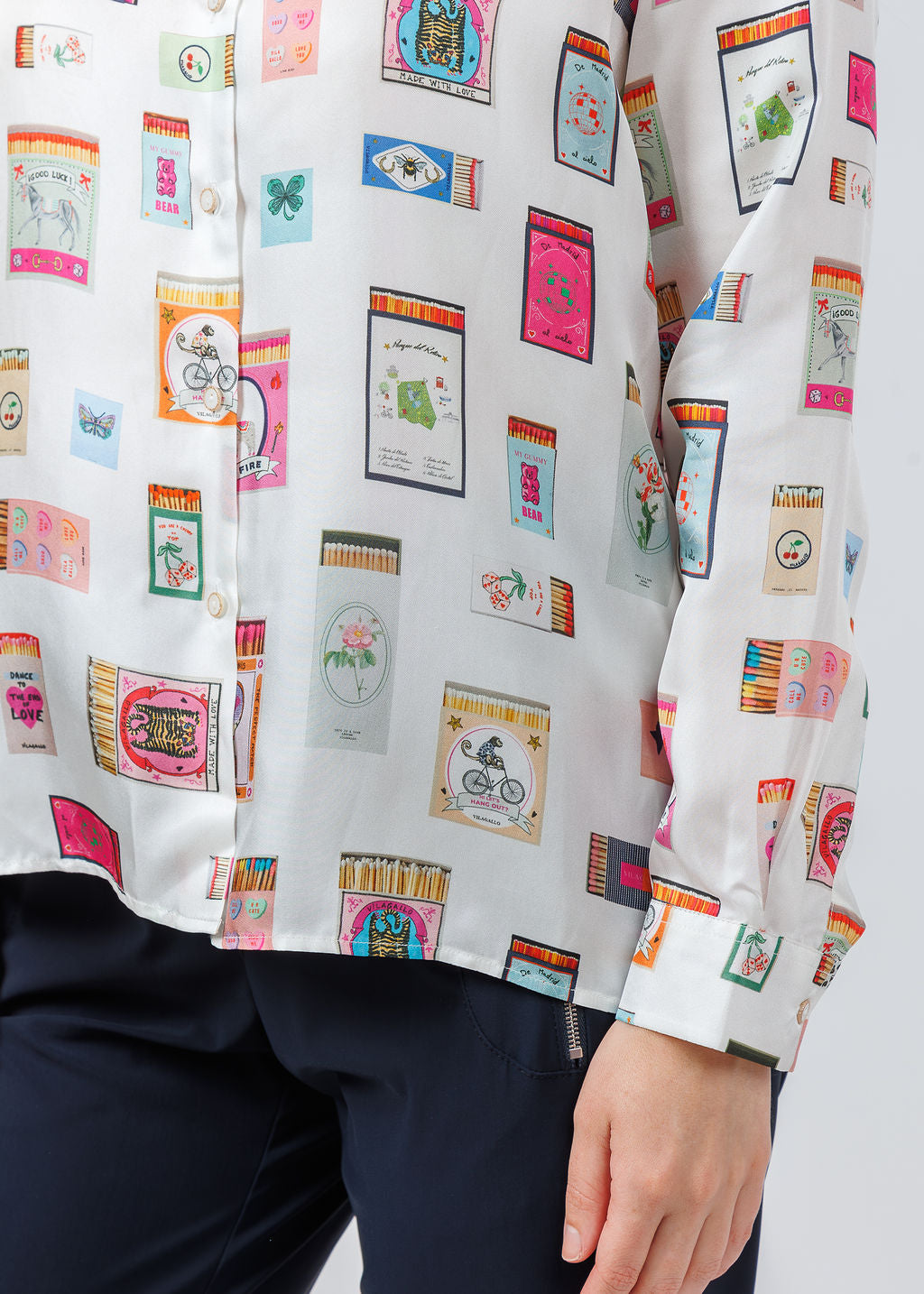 Vilagallo Tea Cerilas Print Blouse available at Barbara Katz