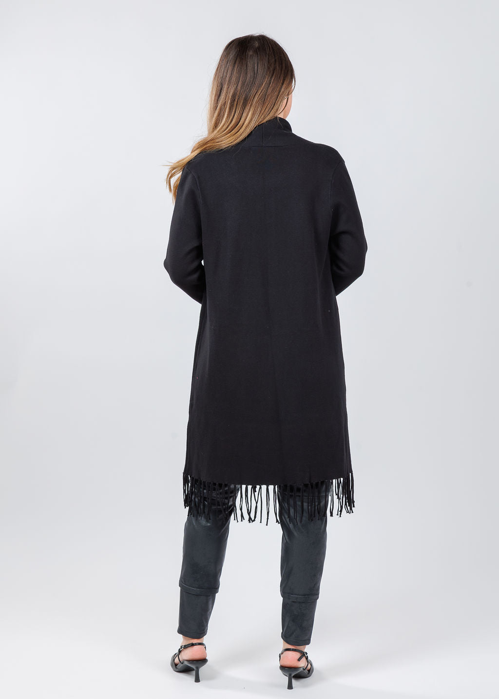 Vilagallo Flecos Cardigan in Black available at Barbara Katz