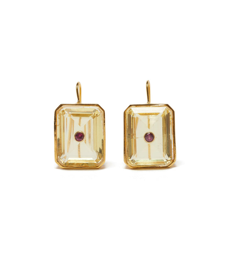 Lizzie Fortunato Tile Earrings in Citrine available at Barbara Katz