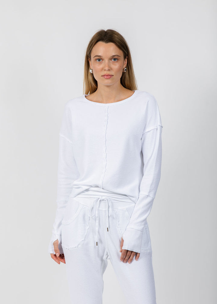 Wearables Annika Sweater in White available at Barbara Katz