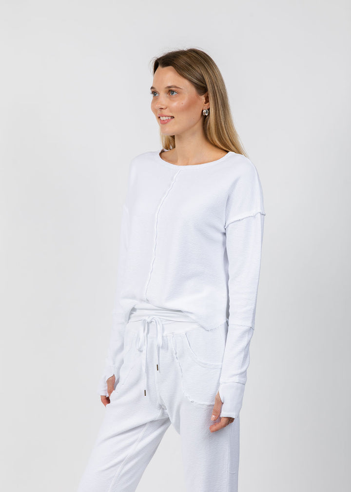 Wearables Annika Sweater in White available at Barbara Katz