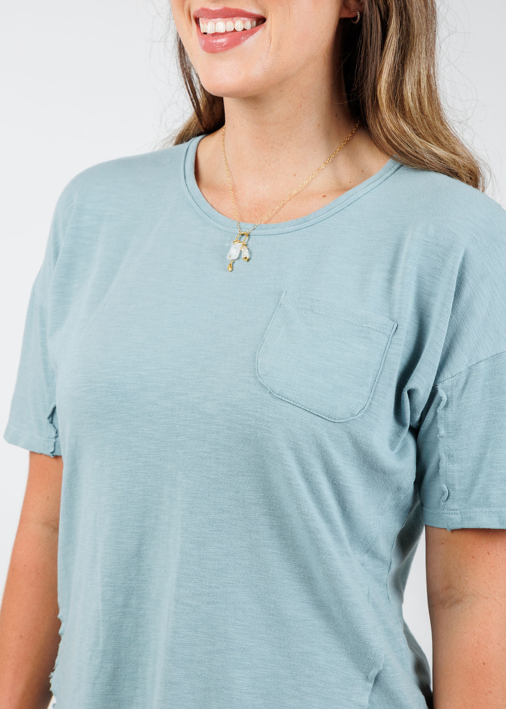 Wearables Duval Tee in Ocean Front available at Barbara Katz