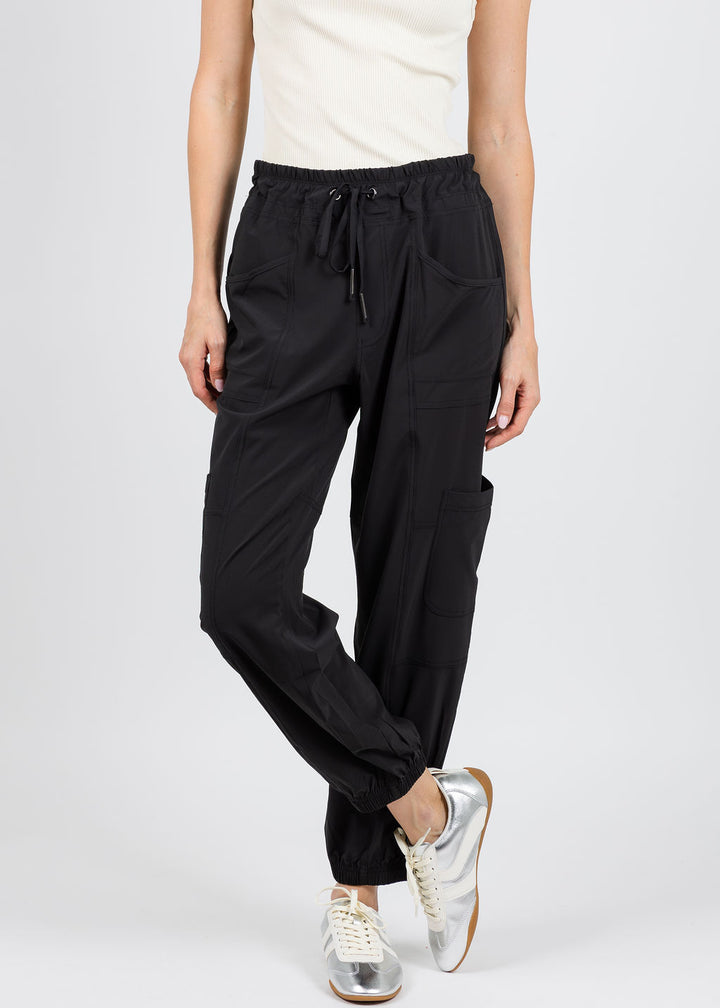 XCVI Wearables Theobald Cargo Joggers in Black available at Barbara Katz