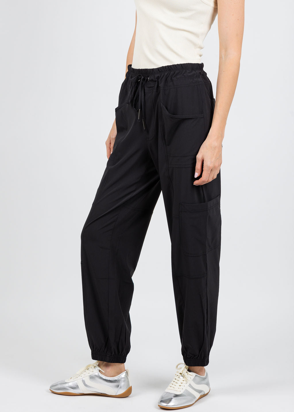 XCVI Wearables Theobald Cargo Joggers in Black available at Barbara Katz