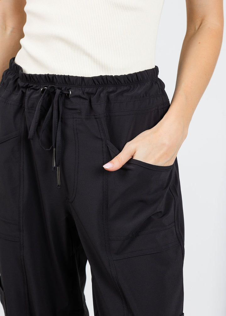 XCVI Wearables Theobald Cargo Joggers in Black available at Barbara Katz