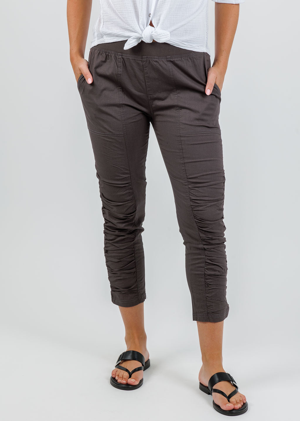 Wearables Geyser Crop Pants in Charcoal available at Barbara Katz