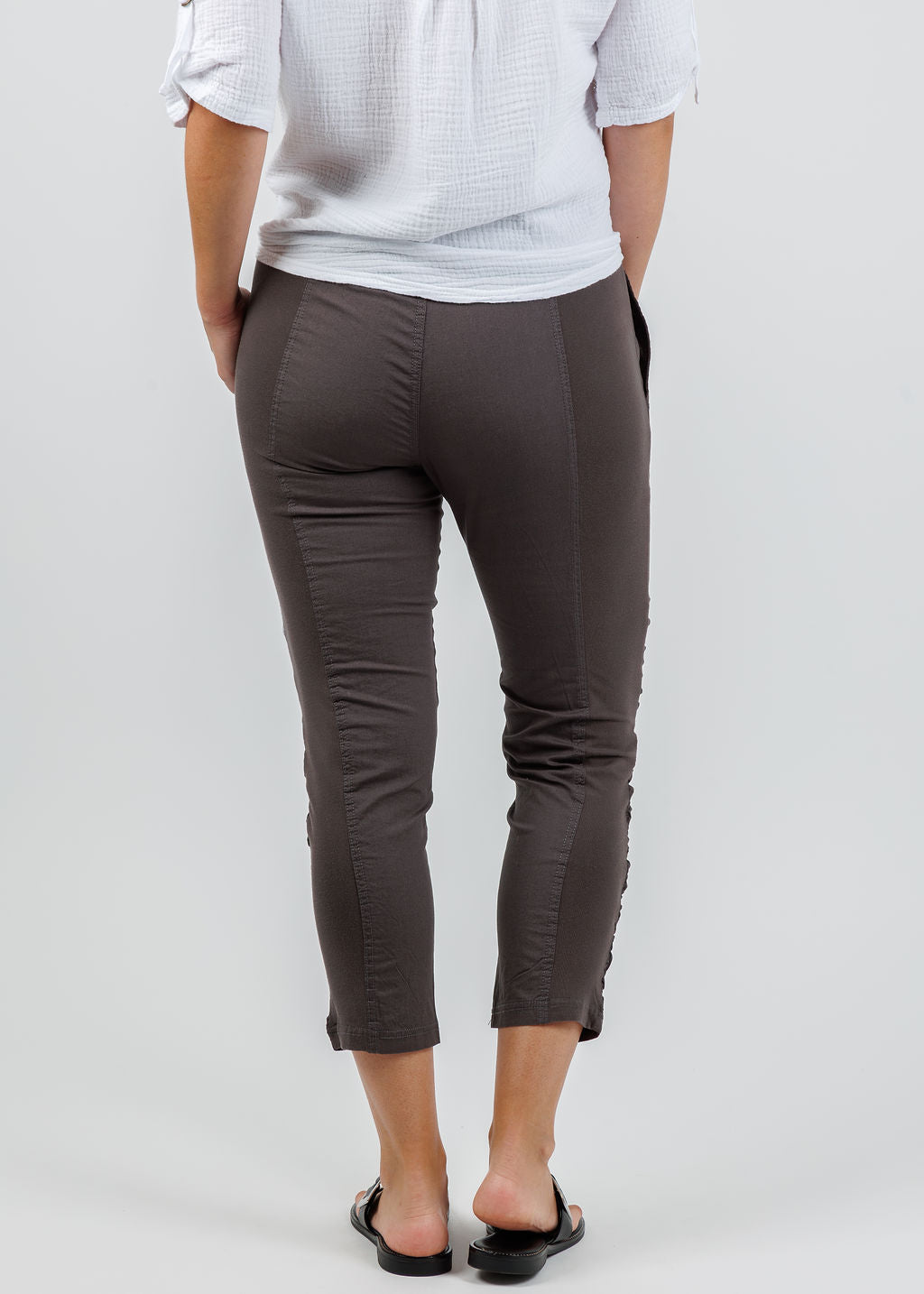 Wearables Geyser Crop Pants in Charcoal available at Barbara Katz