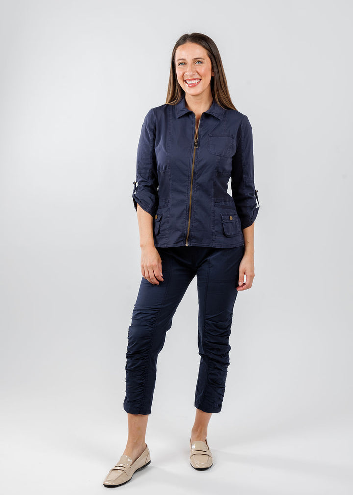 Wearables Geyser Crop Pants in Navy paired with Wearables Wexel Jacket in Navy available at Barbara Katz