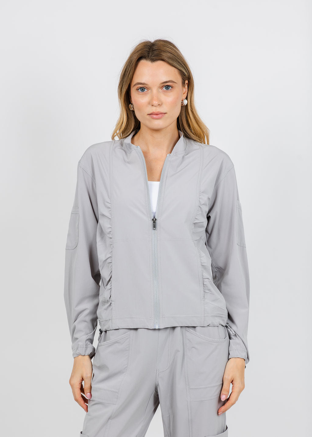 Wearables by XCVI Bach Bomber Jacket in Arctic available at Barbara Katz