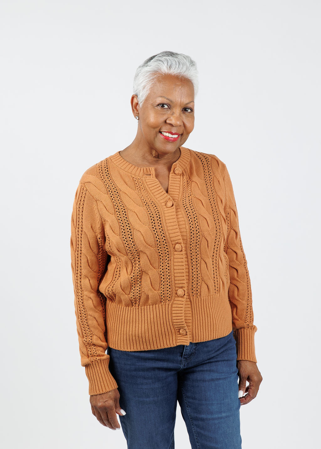 Whisper by Brodie Hazel Fringe Cardigan in Camel available at Barbara Katz