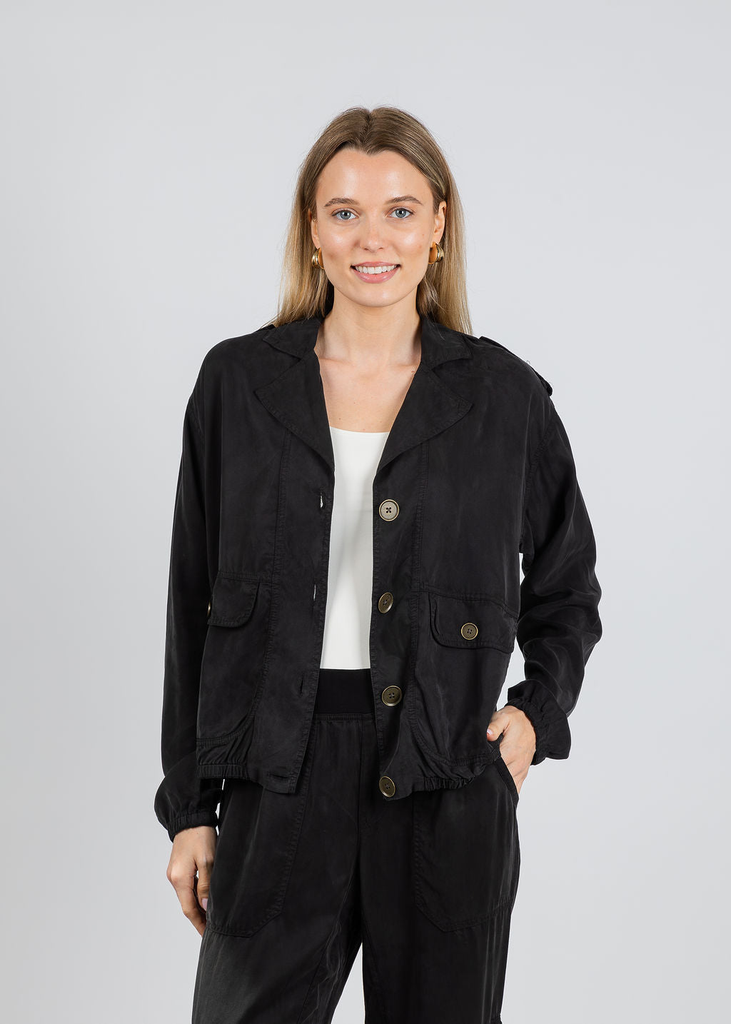 XCVI Miro Jacket in Black available at Barbara Katz