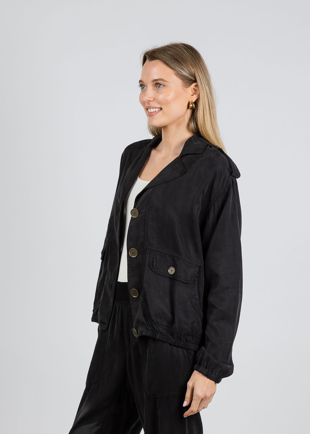 XCVI Miro Jacket in Black available at Barbara Katz