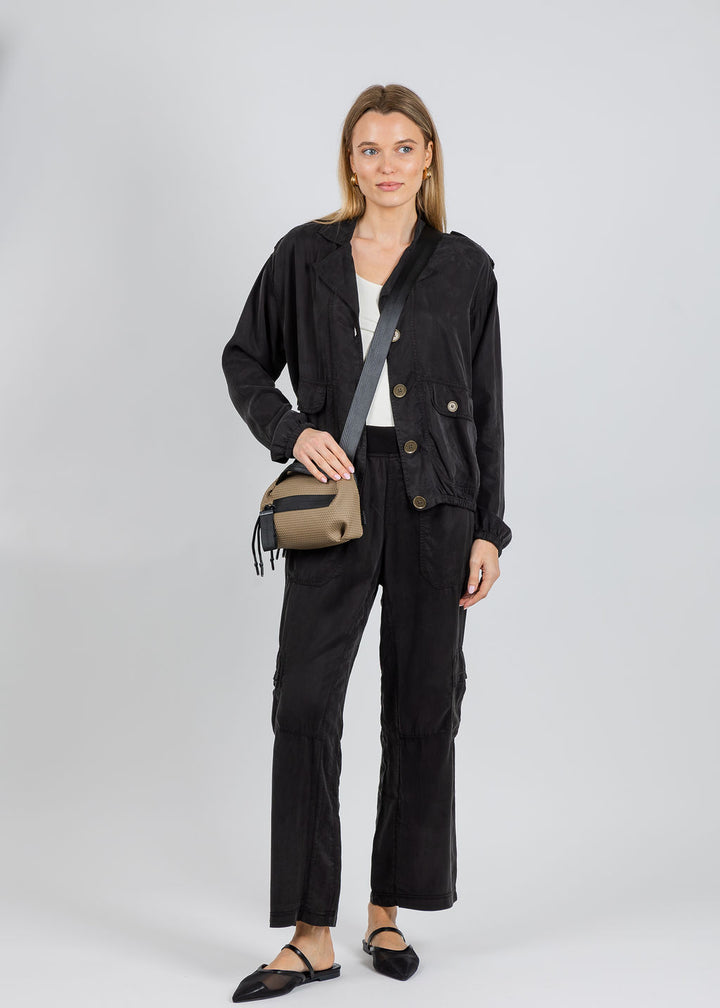 XCVI Miro Jacket & Taran Cargo Pants in Black available at Barbara Katz