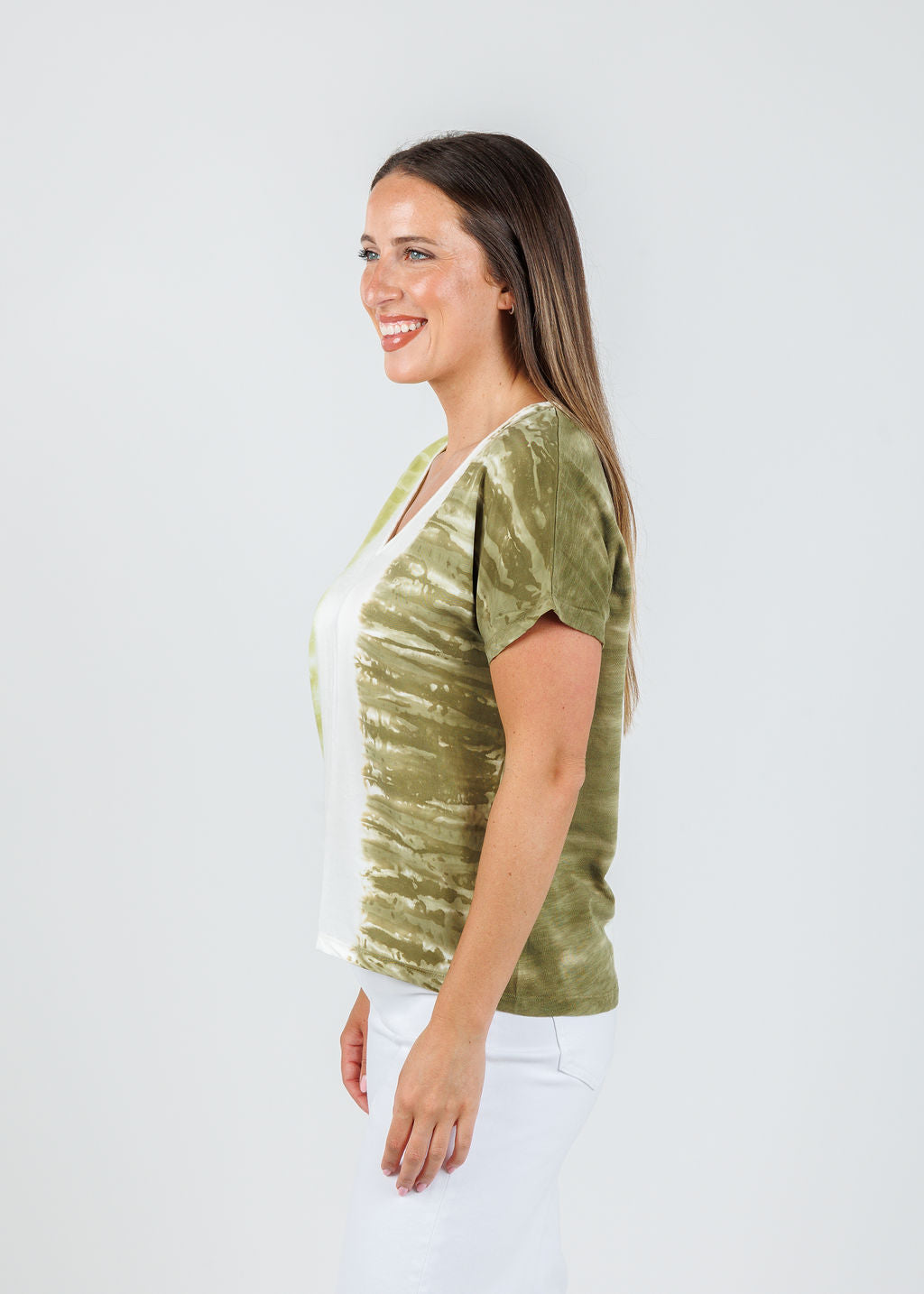 XCVI Ulysses V Neck Top in Aeriel Wash Vineyard available at Barbara Katz