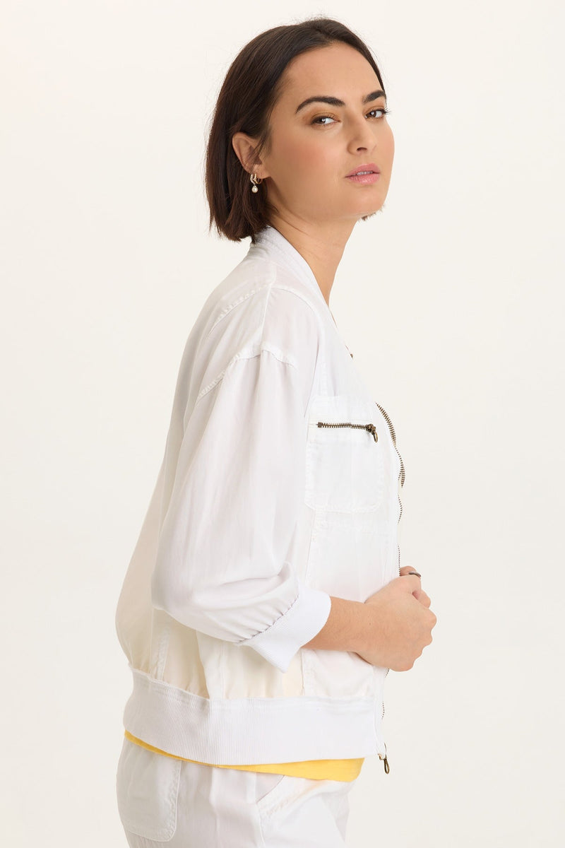 XCVI Wynton Jacket in White available at Barbara Katz