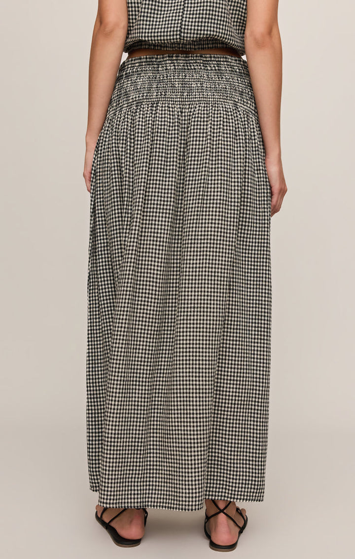 Z Supply Brooke Gingham Maxi Skirt in Black available at Barbara Katz