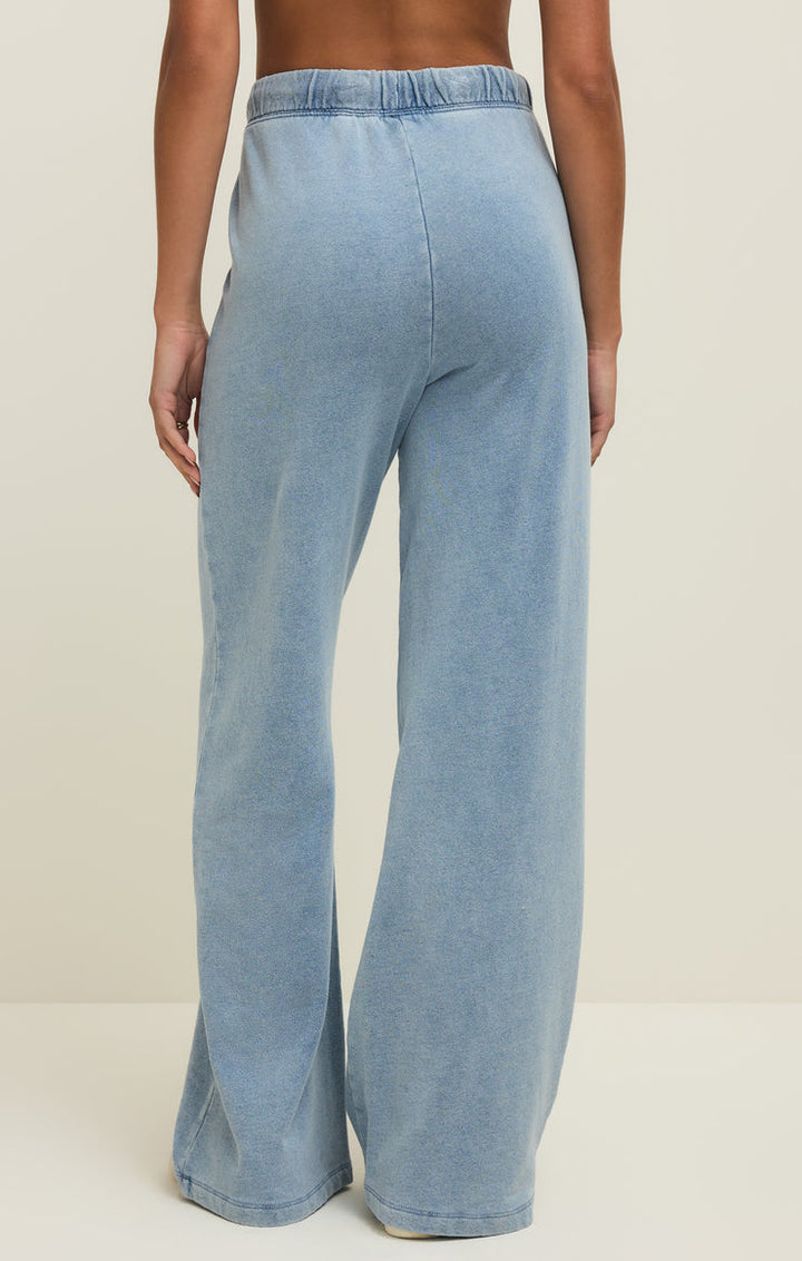 Z Supply Hunter Knit Denim Pants in Ocean Air Indigo available at Barbara Katz