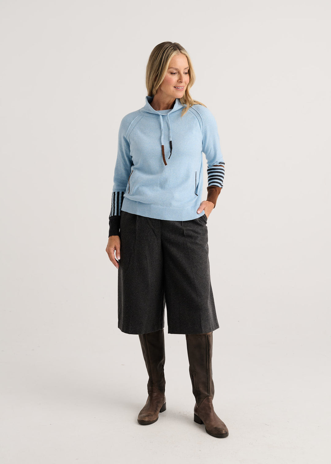 Zaket &amp; Plover Drawcord Sweater in Arctic available at Barbara Katz