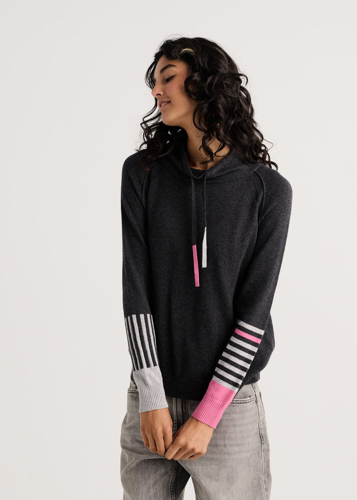 Zaket &amp; Plover Drawcord Sweater in Charcoal available at Barbara Katz