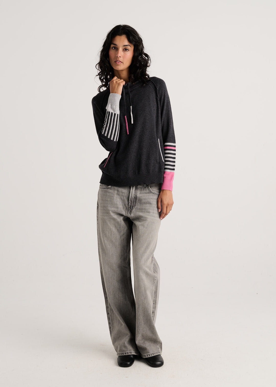 Zaket &amp; Plover Drawcord Sweater in Charcoal available at Barbara Katz