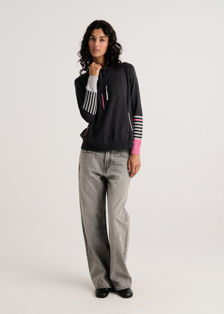 Zaket &amp; Plover Drawcord Sweater in Charcoal available at Barbara Katz