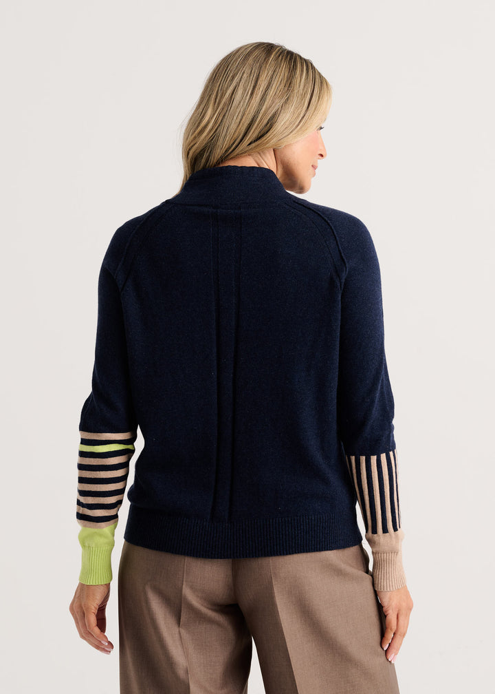 Zaket &amp; Plover Drawcord Sweater in Dark Denim available at Barbara Katz