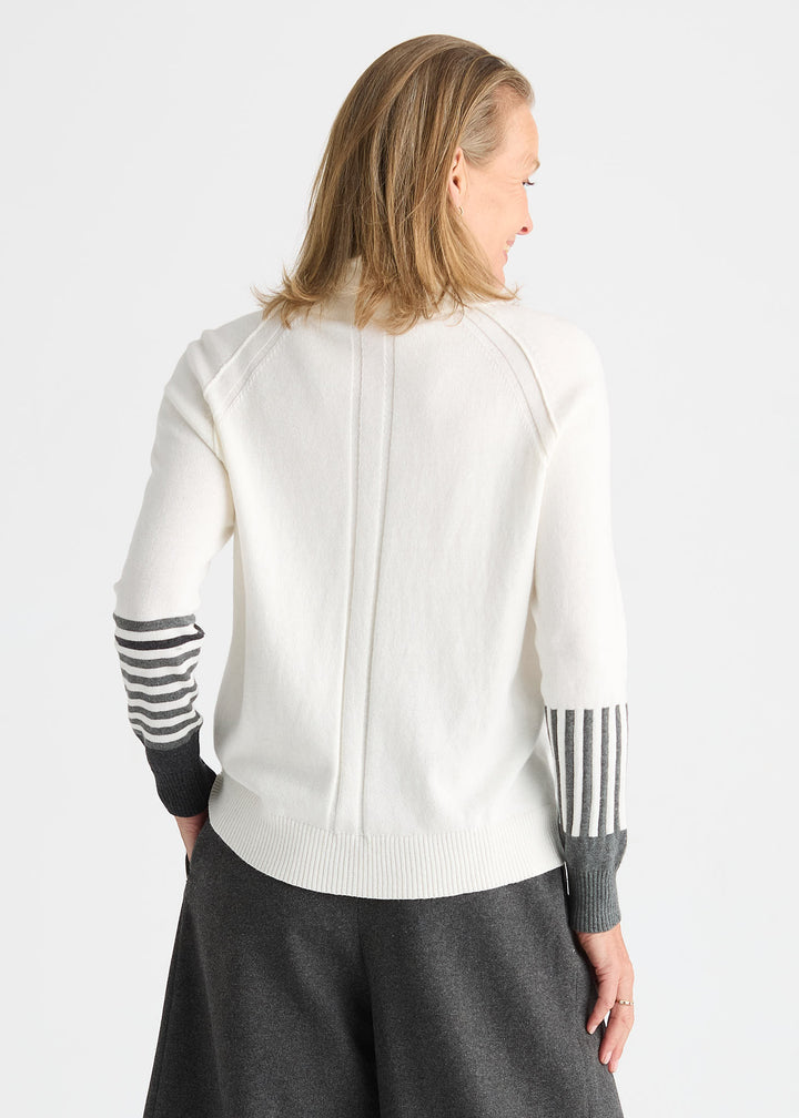 Zaket &amp; Plover Drawcord Sweater in White available at Barbara Katz