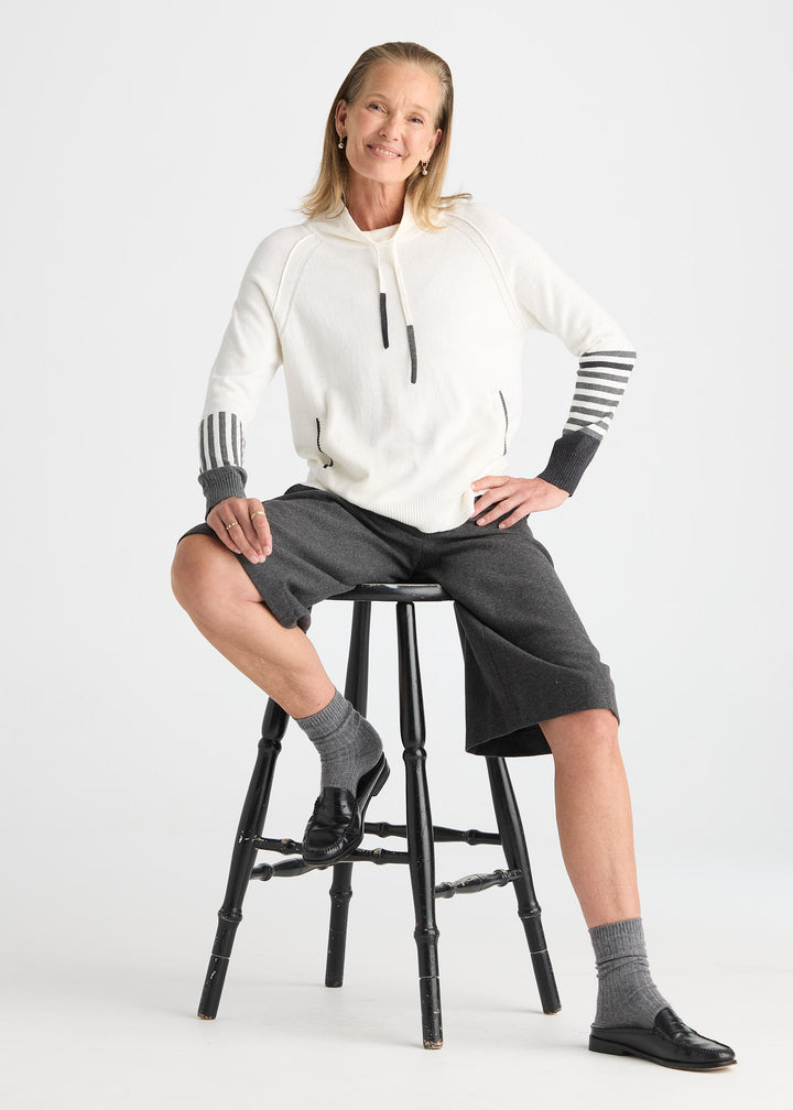 Zaket &amp; Plover Drawcord Sweater in White available at Barbara Katz