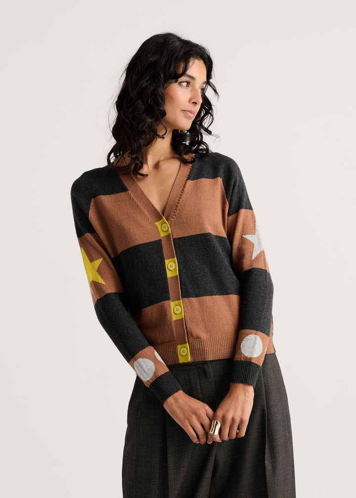 Zaket &amp; Plover Stars + Spots Cardigan in Caramel available at Barbara Katz