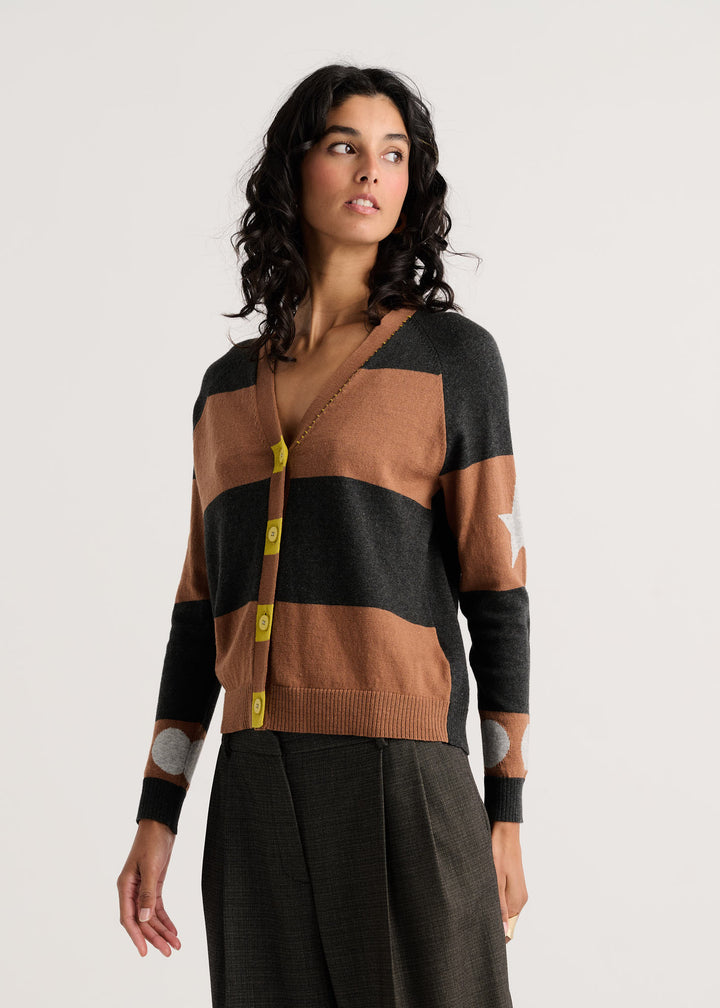 Zaket &amp; Plover Stars + Spots Cardigan in Caramel available at Barbara Katz
