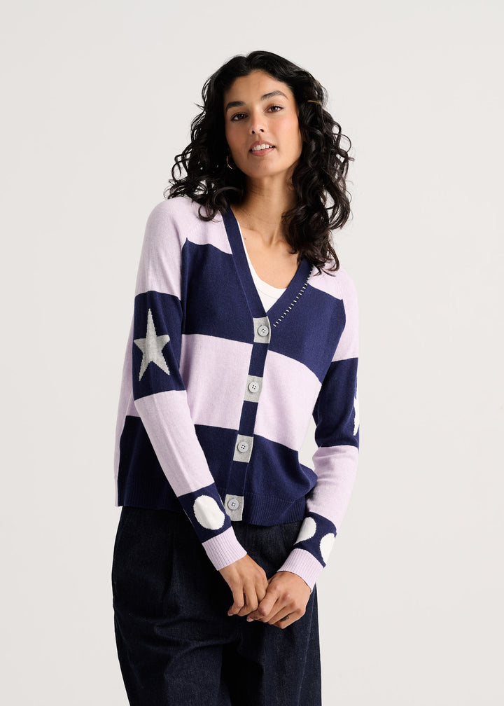 Zaket &amp; Plover Stars + Spots Cardigan in Ink available at Barbara Katz