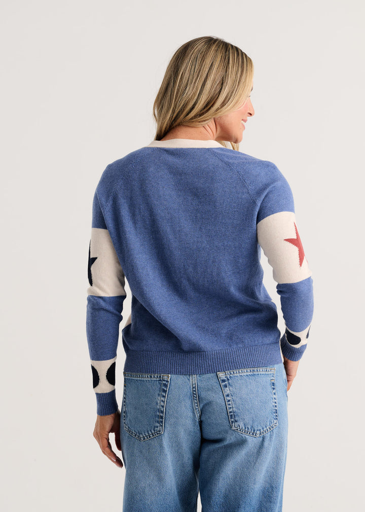 Zaket &amp; Plover Stars + Spots Cardigan in Wax Paper available at Barbara Katz