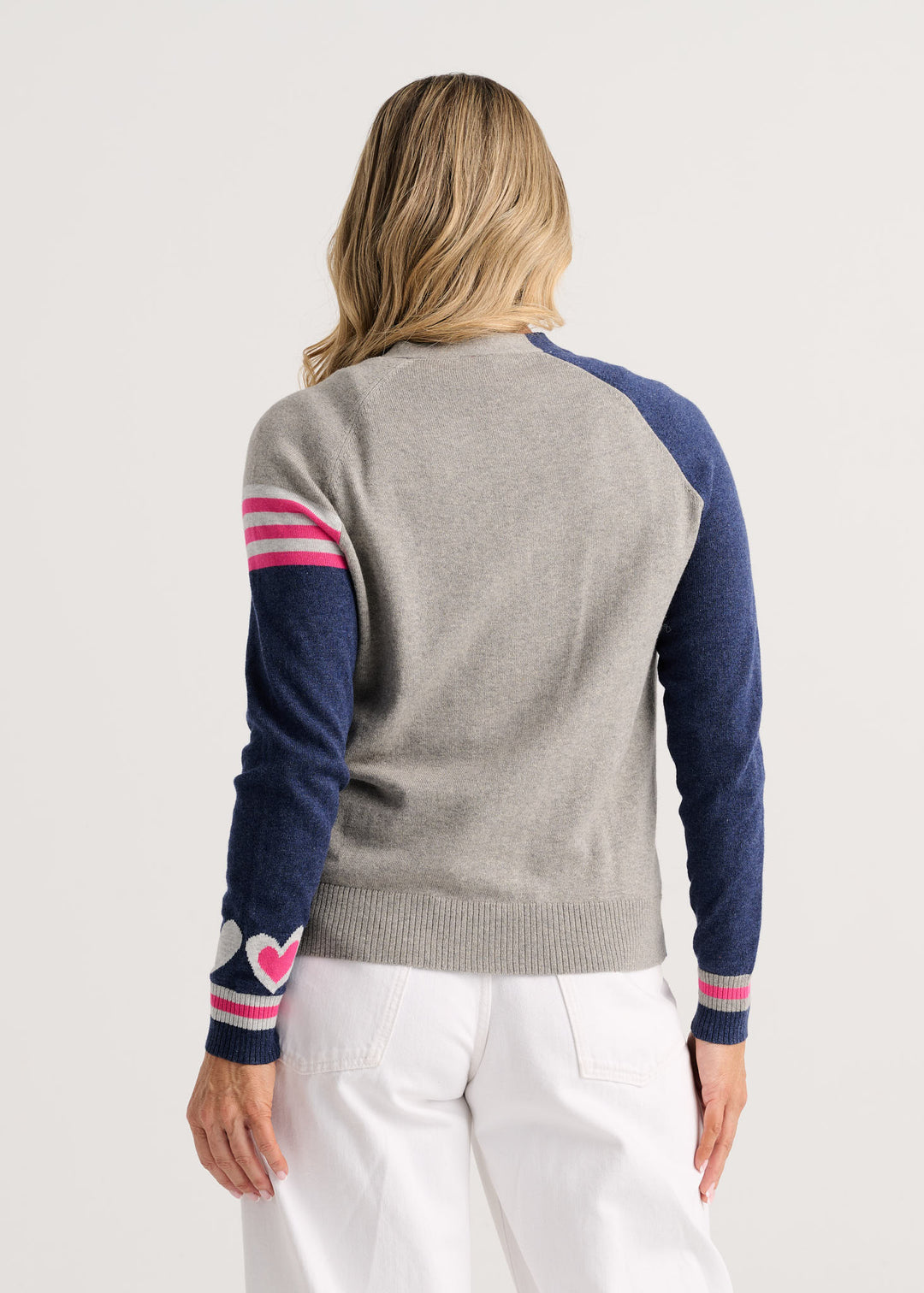 Zaket &amp; Plover Hearts Cardigan in Denim available at Barbara Katz