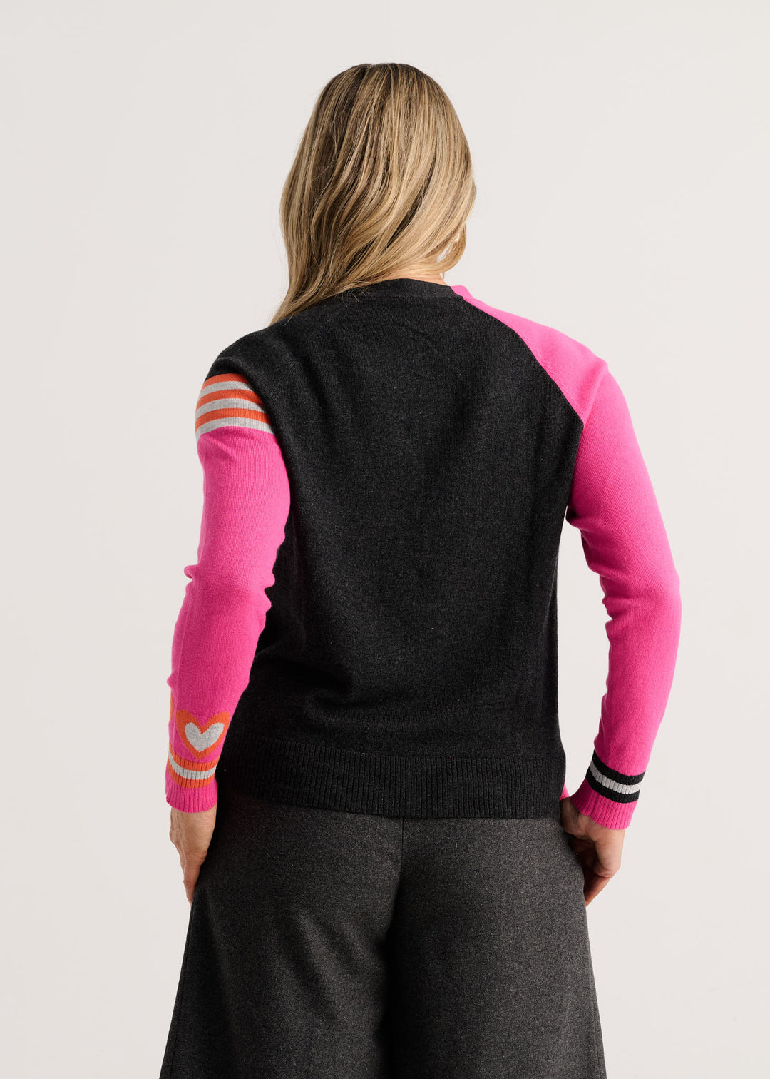 Zaket &amp; Plover Hearts Cardigan in Fuchsia available at Barbara Katz