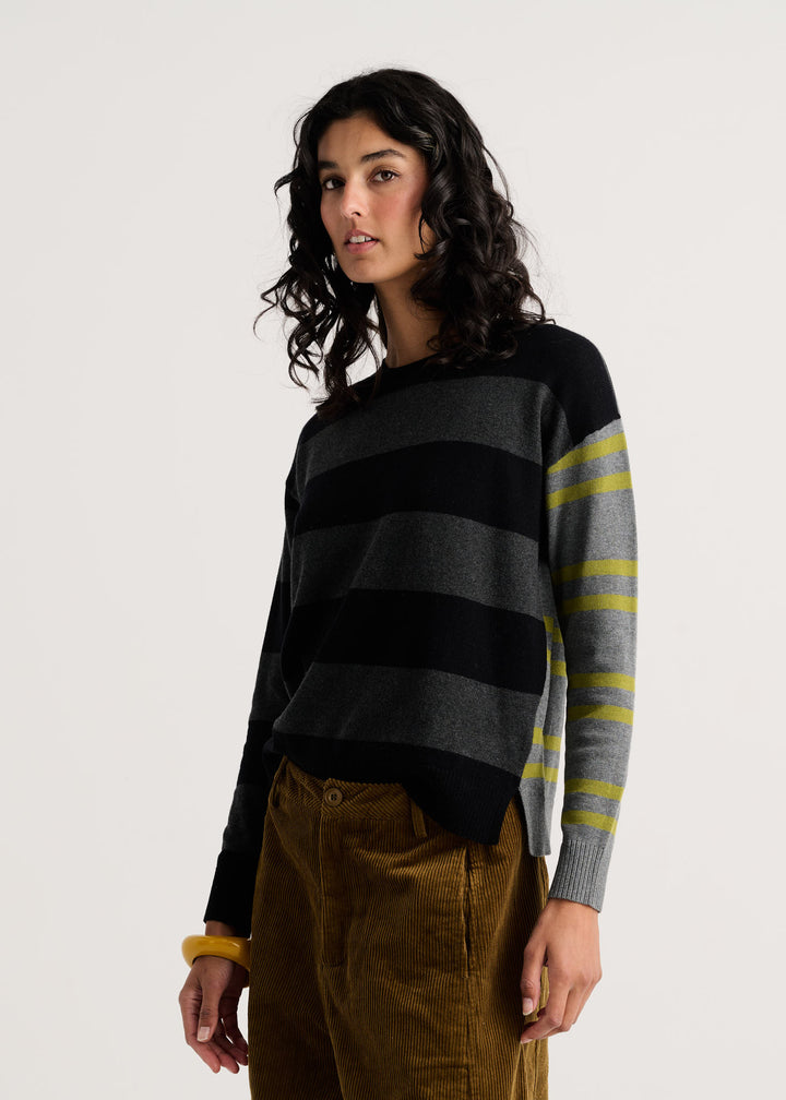 Zaket &amp; Plover Bold Stripe Sweater in Black available at Barbara Katz